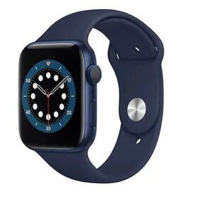 Apple Watch Series 6 GPS, blue aluminum with deep navy sports band, 44mm